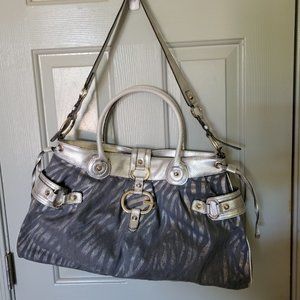 Guess Large Grey and Silver Purse